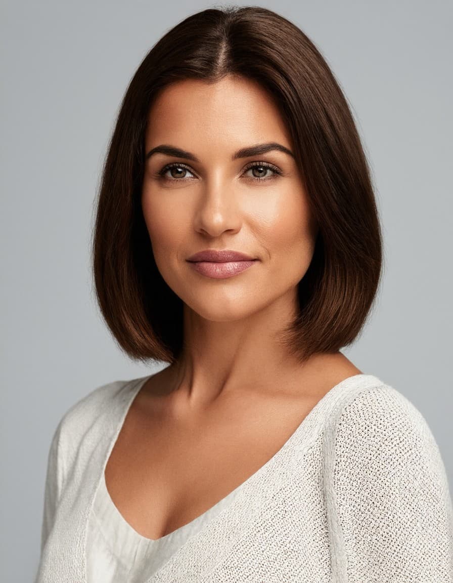 Original female photo for AI hairstyle generation