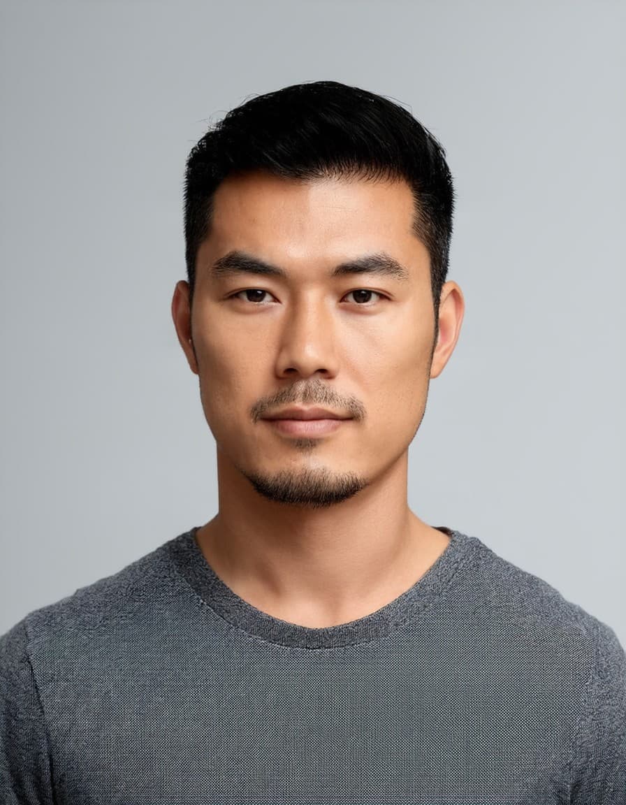 Original male photo for AI hairstyle generation